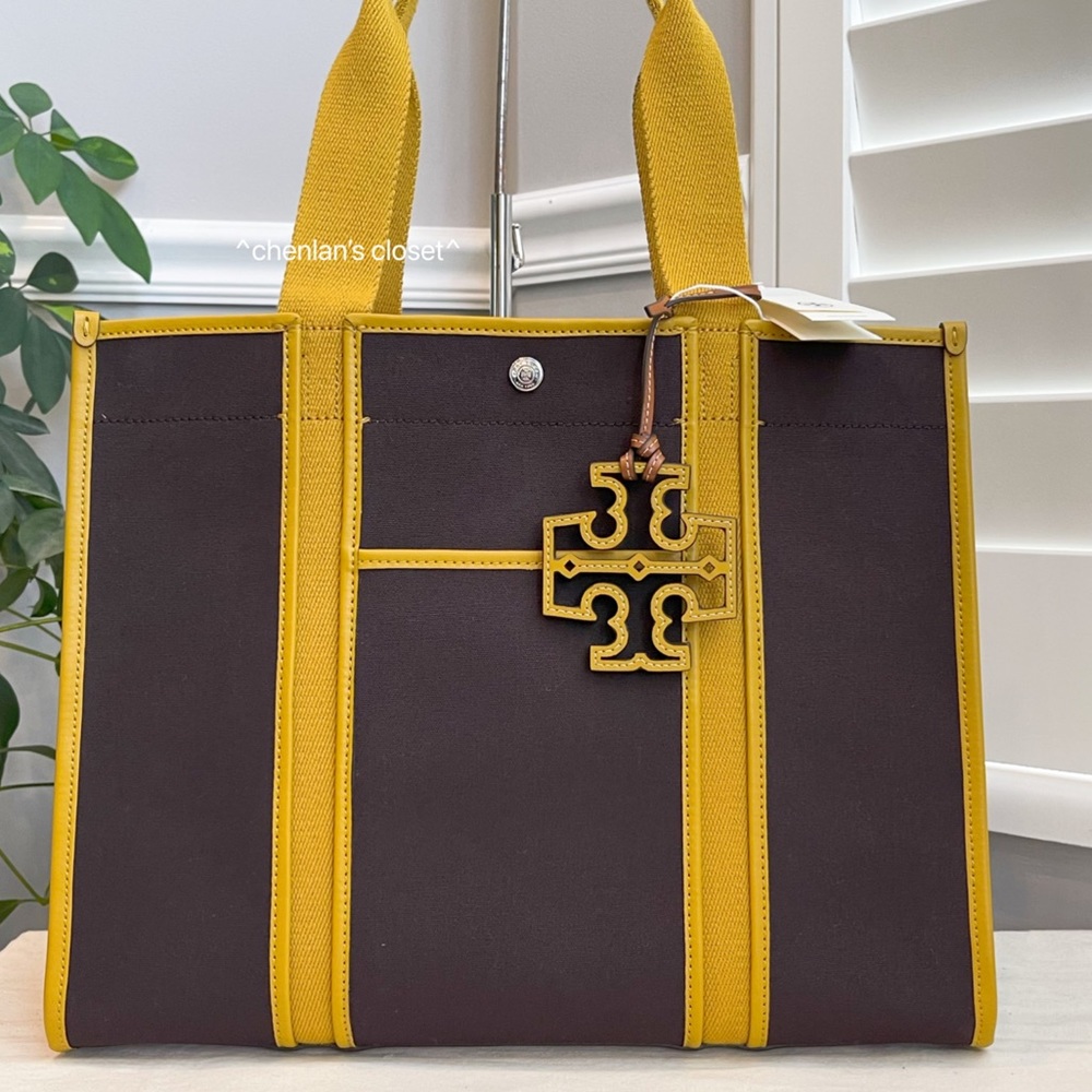 🔥NeW! Tory Burch Twill Tory Tote - Picture 4 of 13